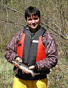 Jean with one of his trout - Algonquin Park, Ontario