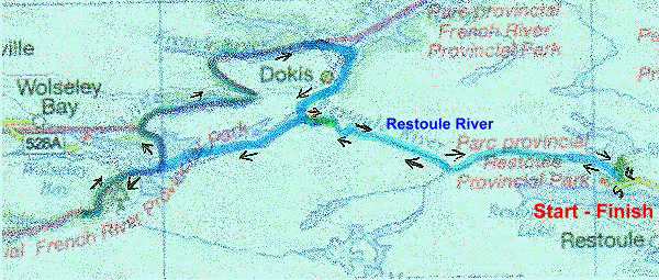 French River - Ontario Canada - Trip Map
