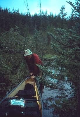 The trail gets wet - on the way to Obukowin