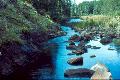 A rocky channel cleared by other travelers