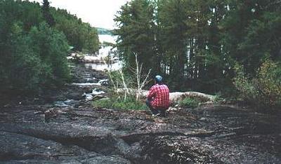 Looking back toward our camp at the bottom of the falls