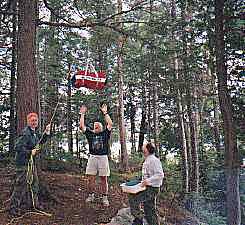 hanging the food bag, algonquin provincial park