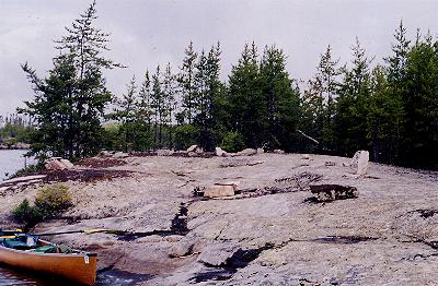 Camp Site on Irregular Lake