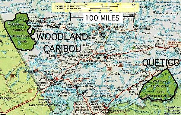 Woodland Caribou Park and Quetico Park