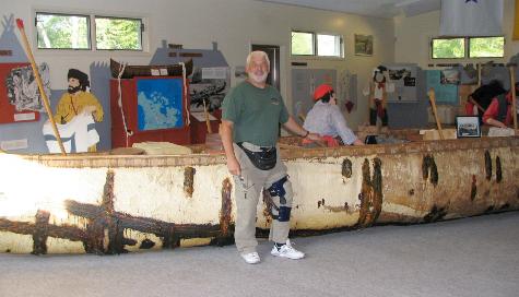 Norm Hooper in front of a Montreal Canoe