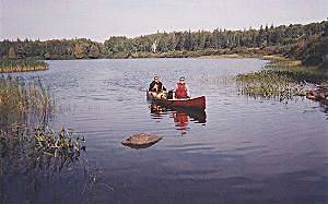 Norm Hooper and Wayne at the portage to Cub Lake - Algonquin Park