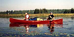 Paddling on lily-padded Club Lake - Algonquin Park