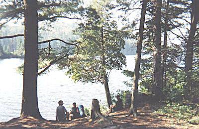 Resting at Erables Lake portage -  Algonquin Park, Canada