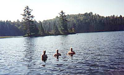 A well-deserved swim in Erables Lake - Algonquin Park, Canada