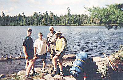 Norm R, Wayne, Norm H and John on Ratrap Lake - Algonquin Park, Canada