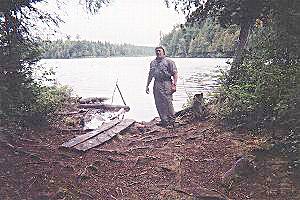 Norm H at Dahinda Lake portage - Algonquin Park, Canada