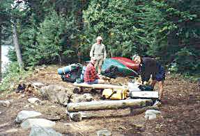 Setting up camp on Three Mile Lake - Algonquin Park, Canada