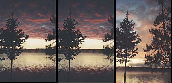 Changing morning reflections on Three Mile Lake - Algonquin Park, Canada