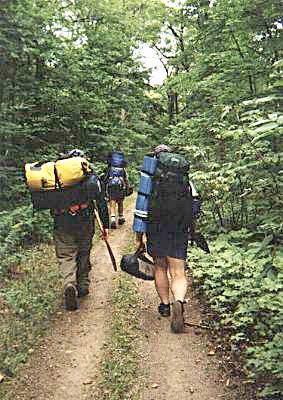 Trekking on the Manitou portage - Algonquin Park, Canada