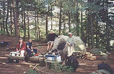 Norm R, Wayne, Norm H and John at the Manitou Lake campsite