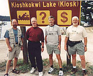 John, Norm R, Wayne and Norm H at the end of the trip into Algonquin Provincial Park, Canada
