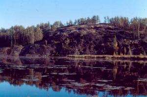 High rock on the North end of Broken Arrow Lake
