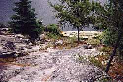 a steep portage landing - woodland caribou provincial park