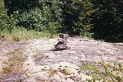 a rock pile marks the trail - woodland caribou park, ontario