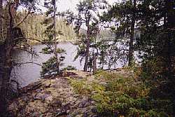 Stopping on a small lake - woodland caribou park