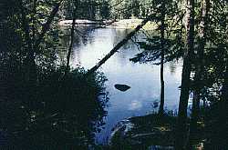 A quiet spot near the top of Mexican Hat Falls - woodland caribou park