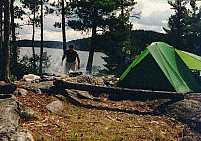 Our island campsite on Kawnipi Lake
